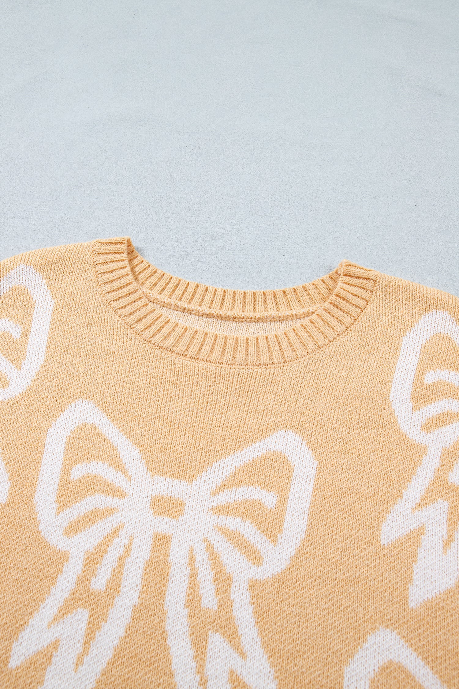 Bow Drop Shoulder Long Sleeve Sweater