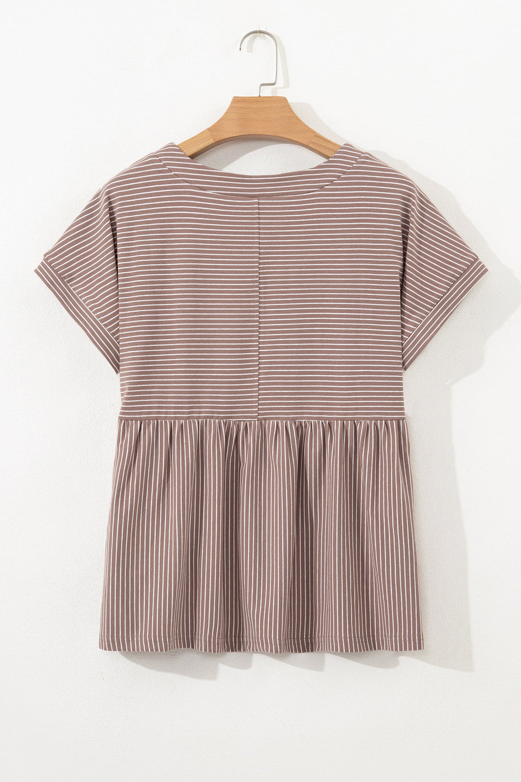Stripe Buttoned V-Neck T-Shirt