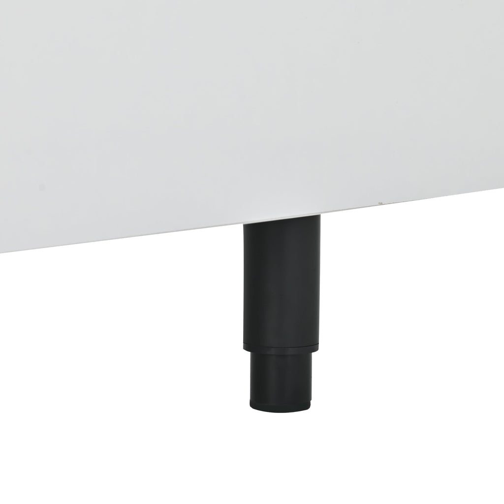 U-Can  70.1''-100'' Modern Stylish ExtendableTV Stand  TV Cabinet for 80+inch TV, Black+White (Old SKU: WF299723AAK)
