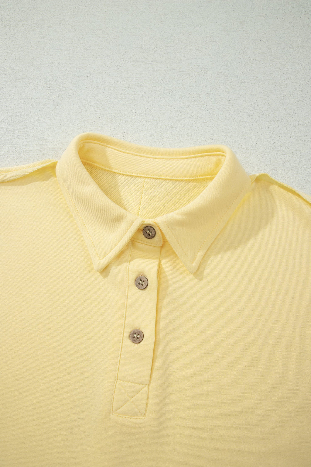 Solid Polo Tee & Elastic Waist Short Set