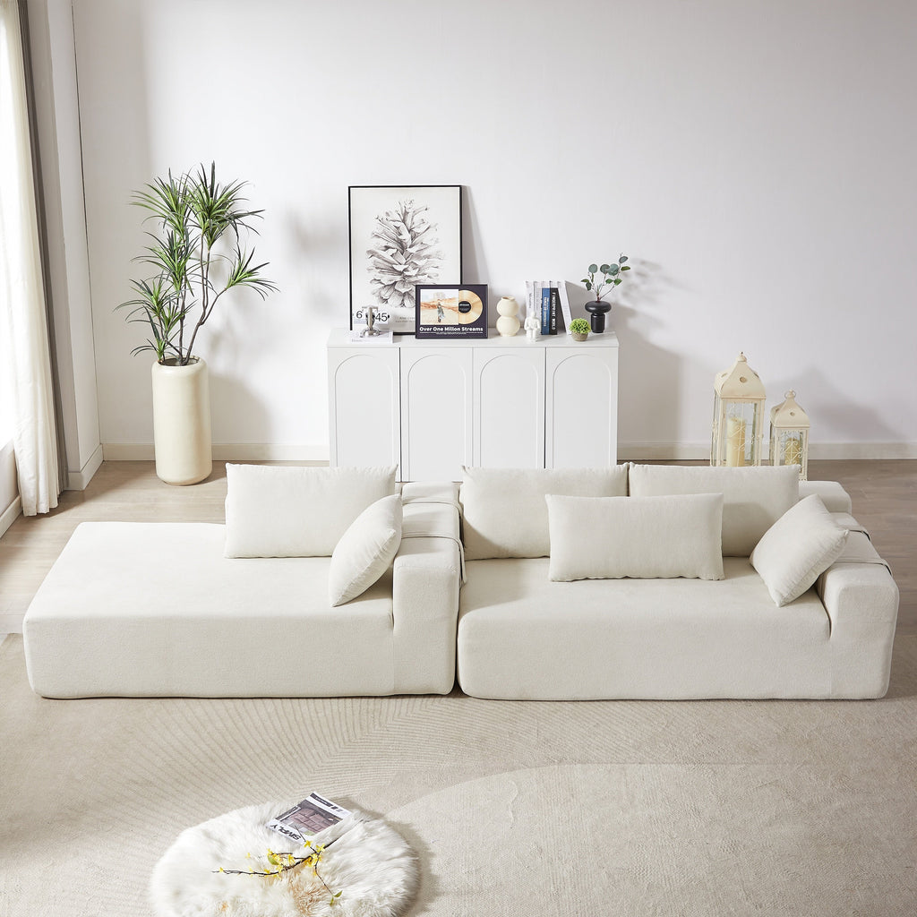 Modern Chenille Upholstered Sectional Sofa Couch Set,Modular 108' L Shaped Sectional Living Room Sofa Set With 6 Pillows,Free Combination Sofa Couch for Living Room,Bedroom