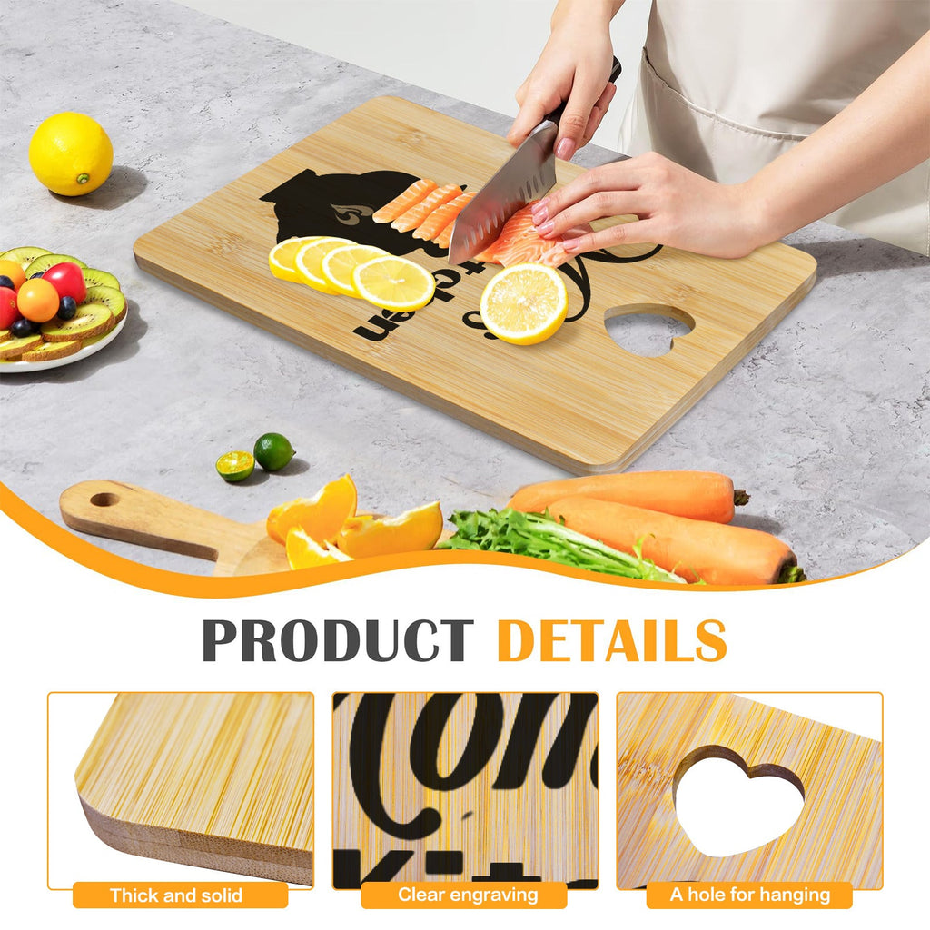 Mom's Kitchen with Teapot Bamboo Cutting Board | Ships from USA