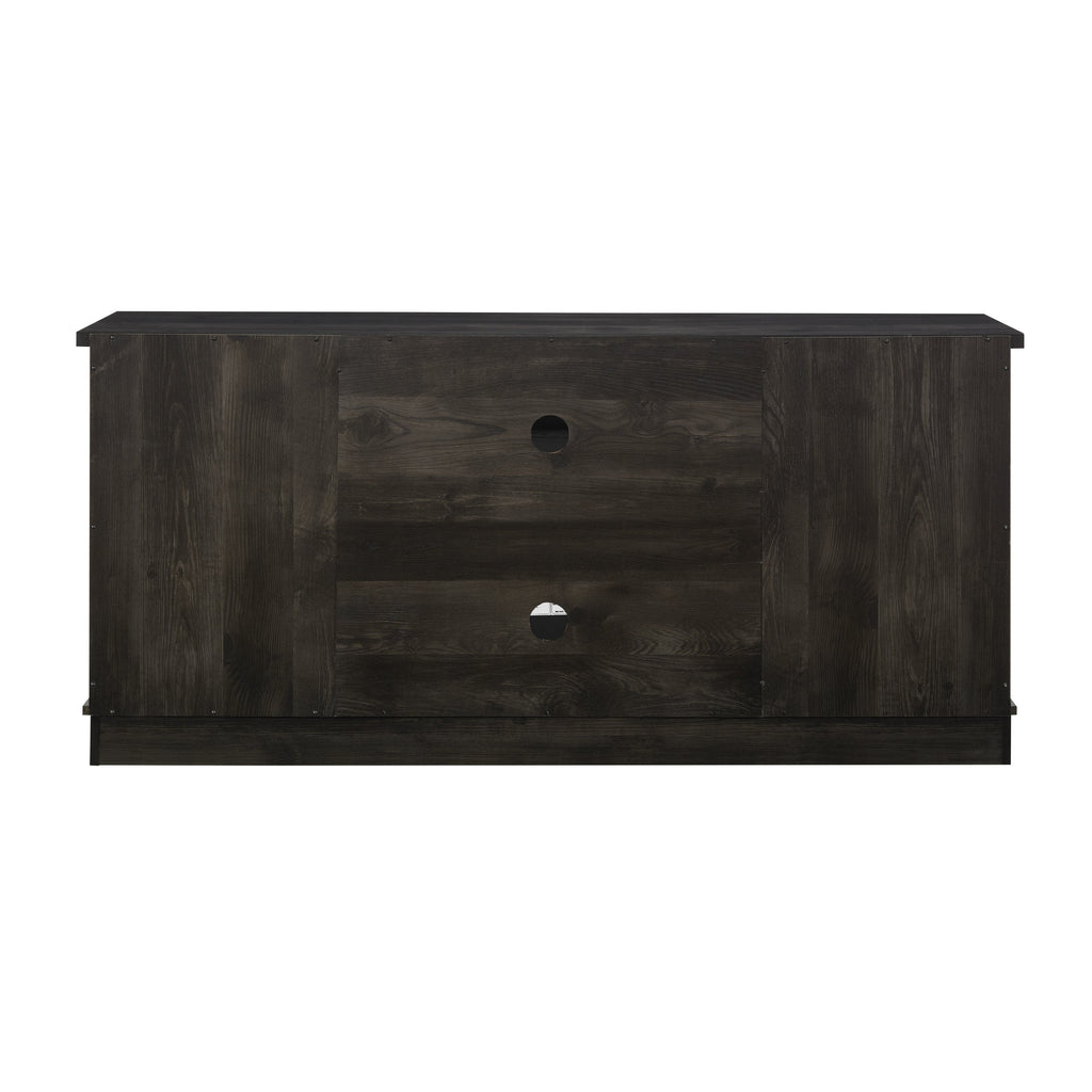 Multipurpose Sliding Door TV Stand Large Storage Cabinet with 2 Sliding Fluted Glass Doors, TV Up to 65'', TV Desk Storage Rack with 23' Fireplace TV Stand, Charcoal GREY, 59.13'W*15.94'D*27.8'H