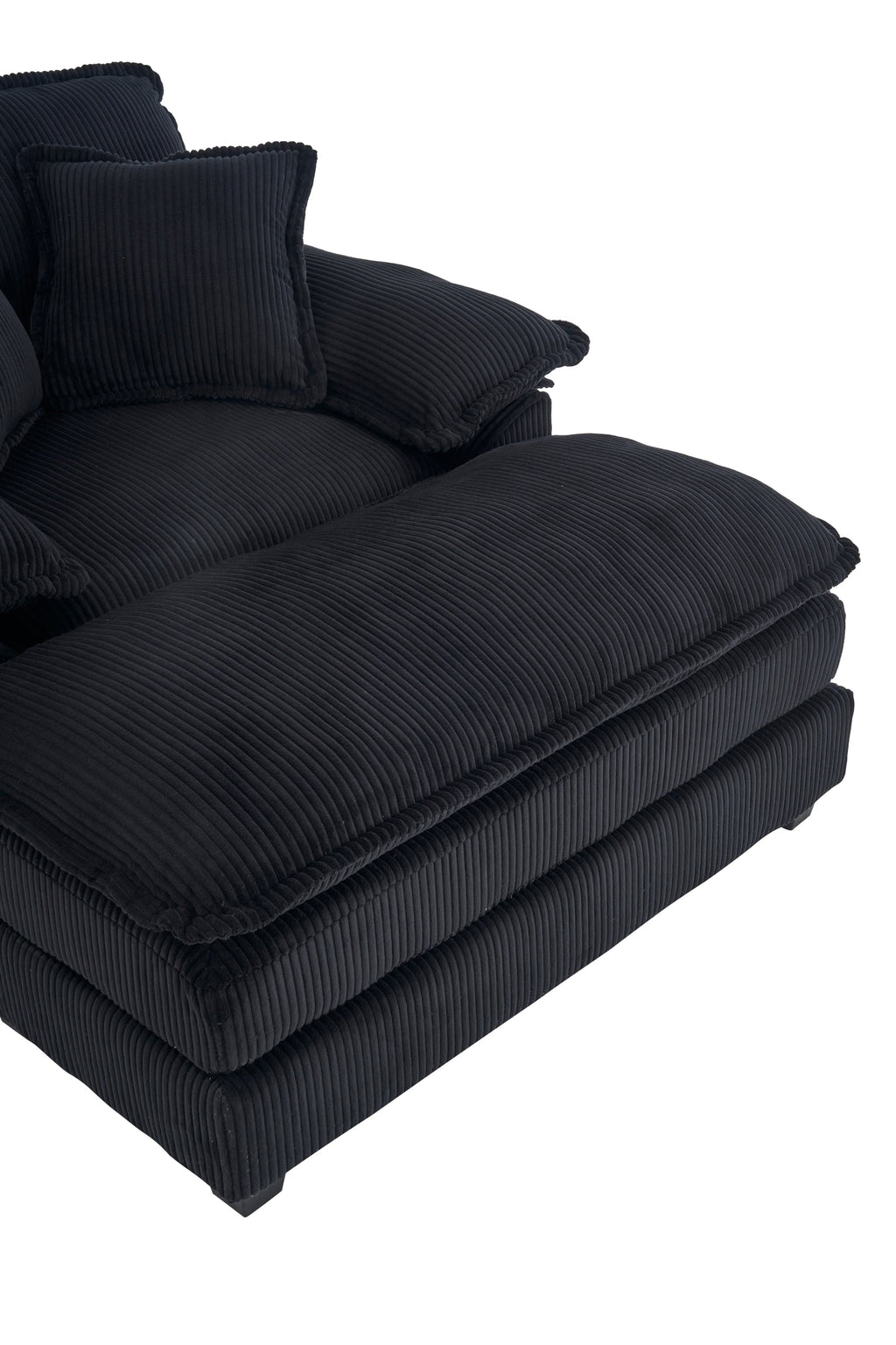 56.3 Inch Corduroy single sofa With  2 toss pillows and a ottoman ,Comfy Sofa- Deep Seat Couch for Living Room