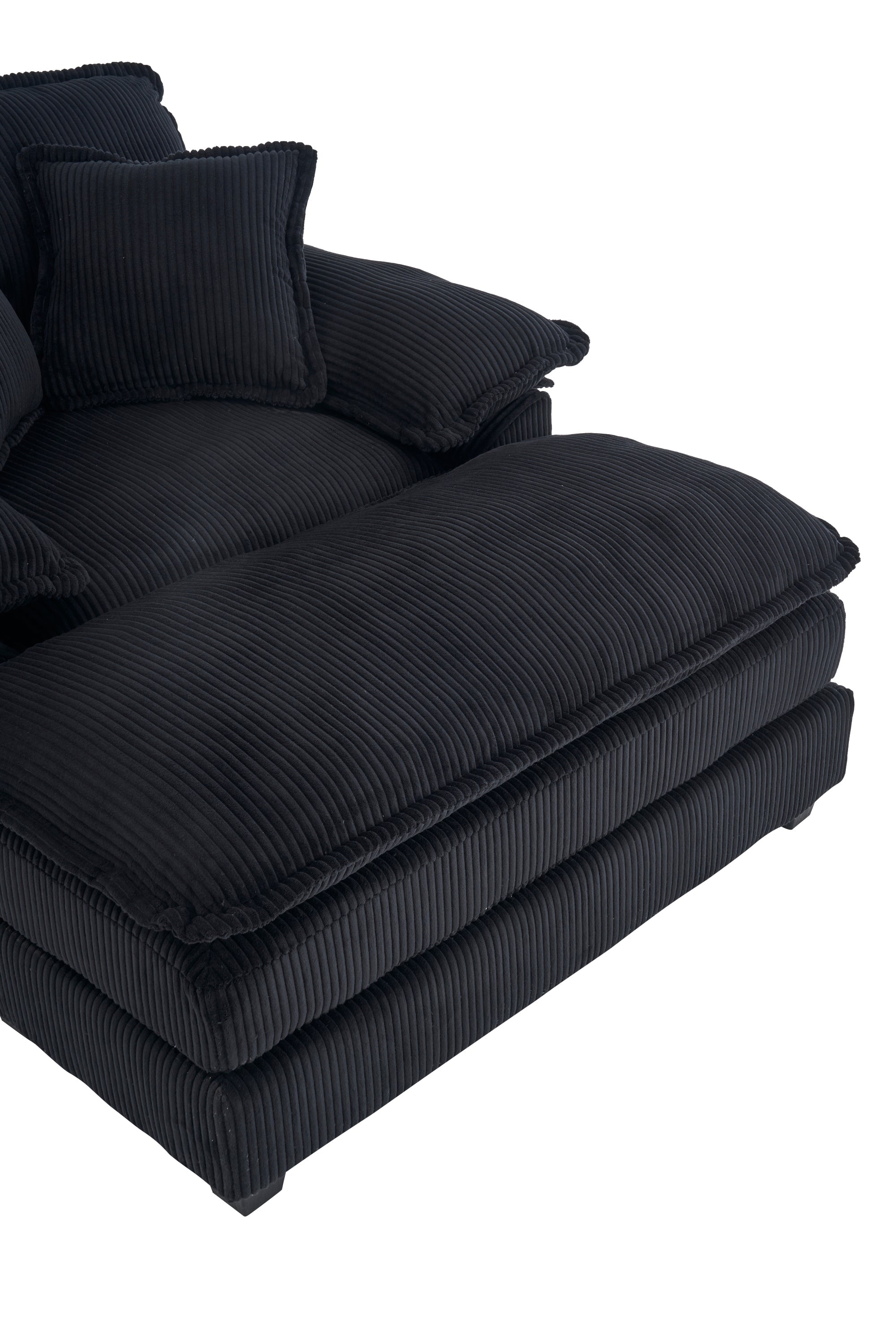 56.3 Inch Corduroy single sofa With  2 toss pillows and a ottoman ,Comfy Sofa- Deep Seat Couch for Living Room