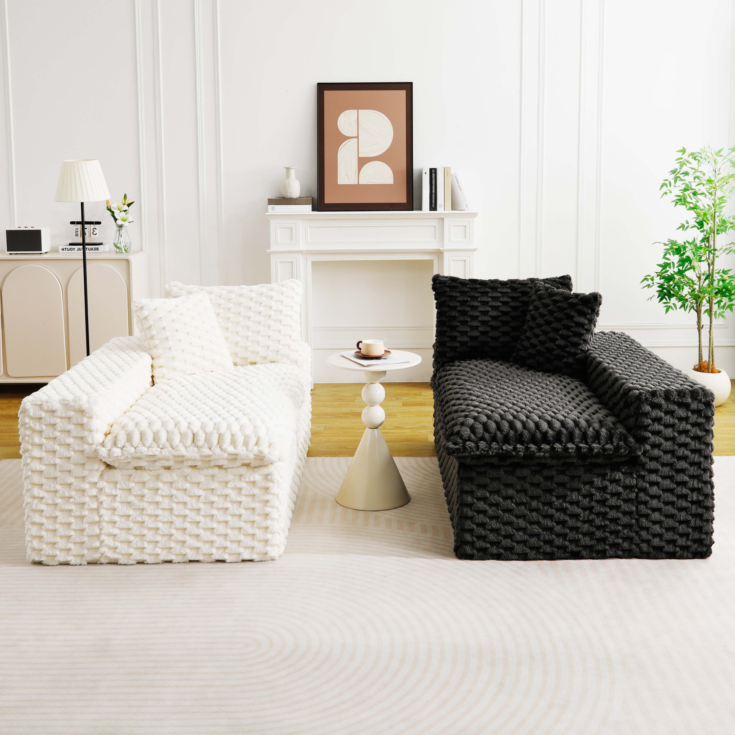 Luxury Color-Block Turtle Velvet Multifunctional Sofa - Arrangeable in Single Row, Side-by-Side or Facing Each Other, Stylish Living Room Furniture for Cozy Home Decor