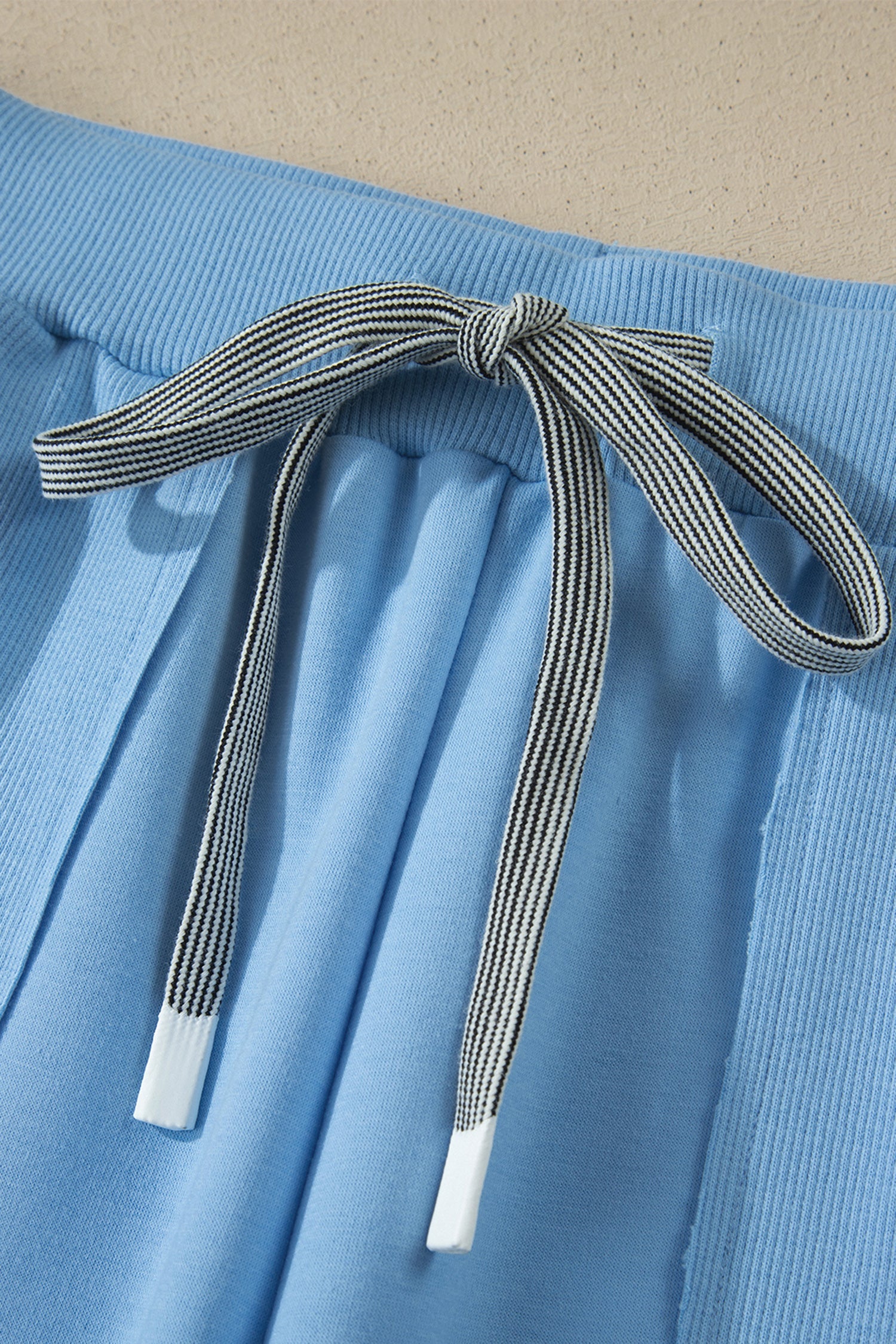 Solid V-Neck Tee & Drawstring Pants Set