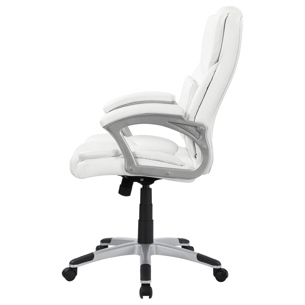 Kaffir White Upholstered Adjustable Home Office Desk Chair