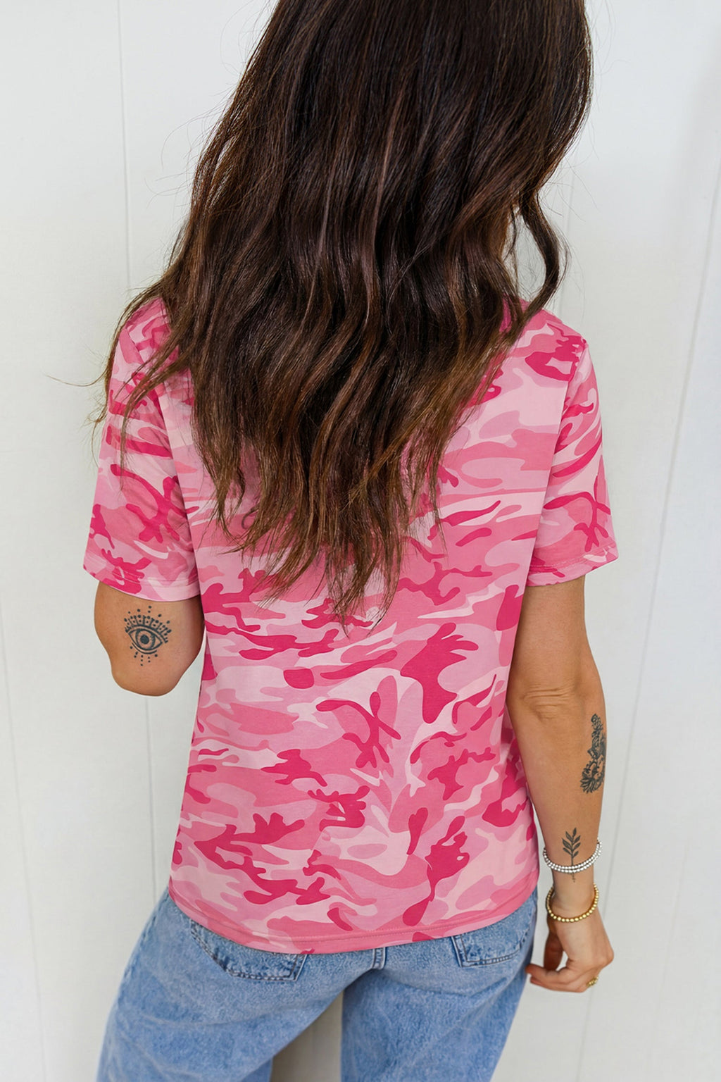 Camo Short Sleeve Crew Neck T-Shirt