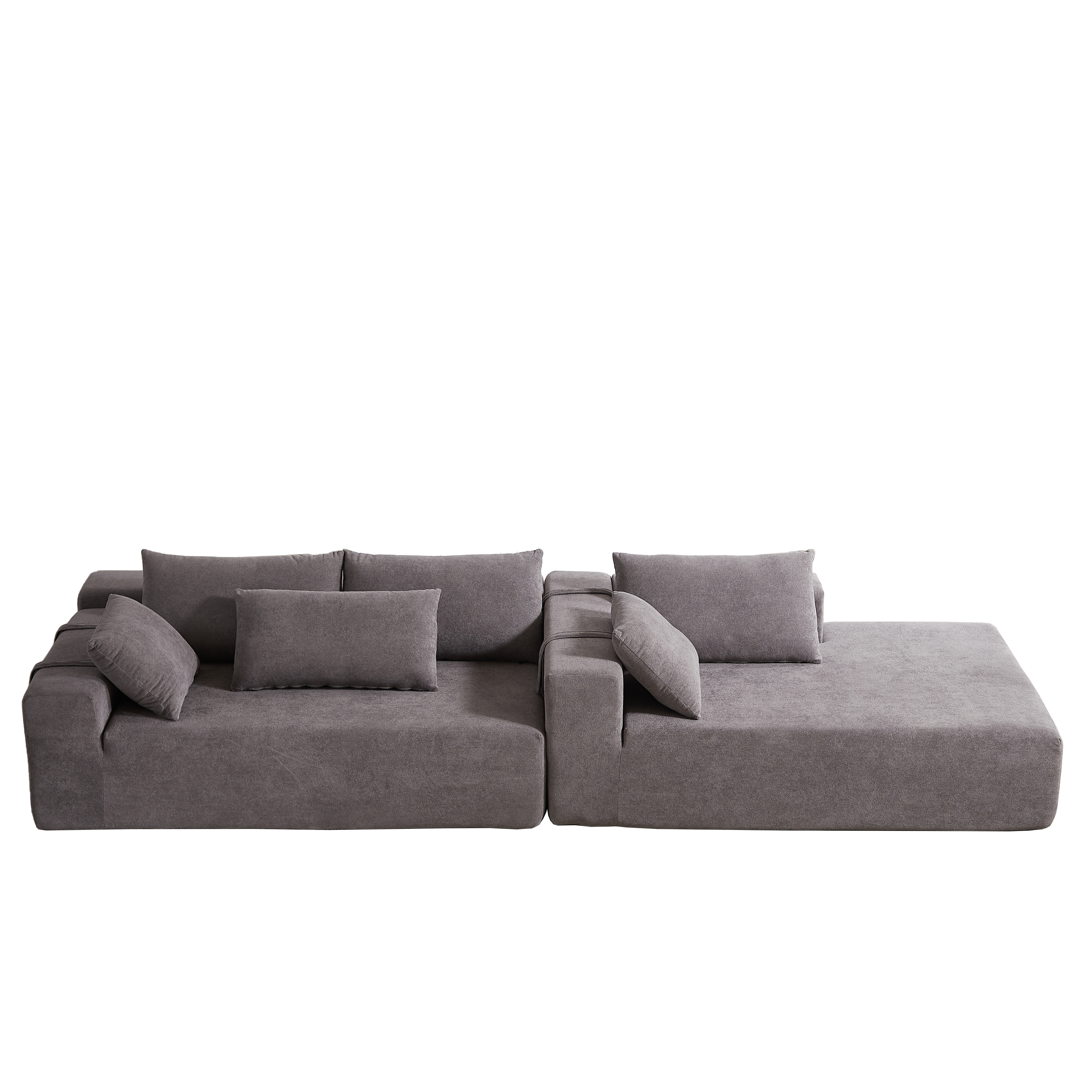 Modern Chenille Upholstered Sectional Sofa Couch Set,Modular 108' L Shaped Sectional Living Room Sofa Set With 6 Pillows,Free Combination Sofa Couch for Living Room,Bedroom(Right Chaise)W834P240002