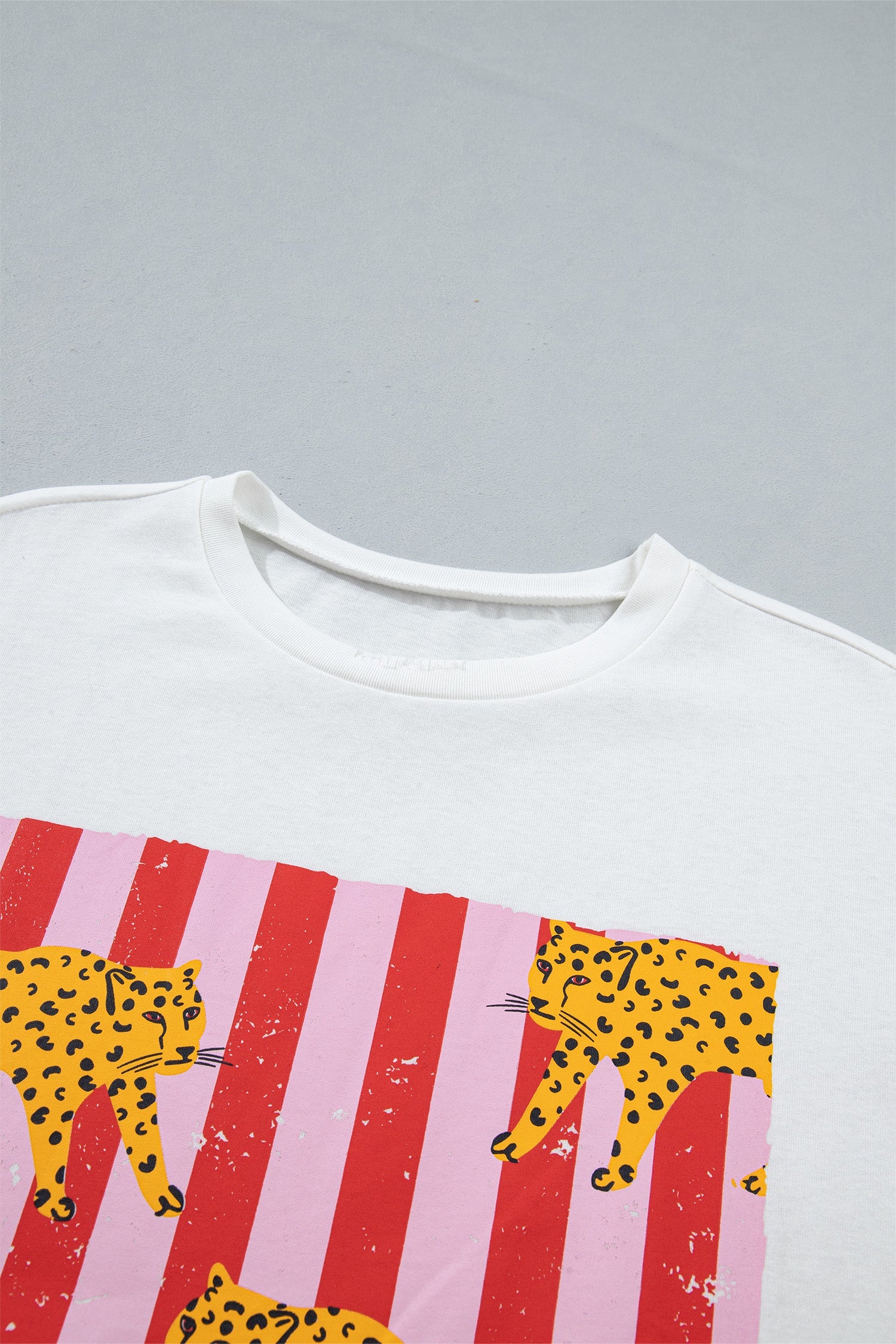 Cheetah Stripe Retro Graphic Short Sleeve Tee