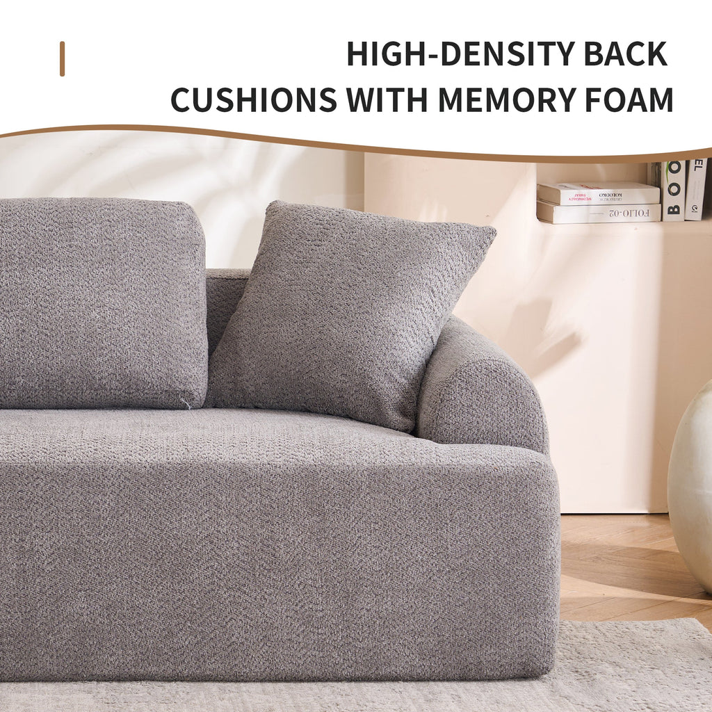 LY-024GY COMPRESSION SOFA: 4-seater combined sofa, Crochet Yarn Fabric, full sponge compression sofa,combined sofa with 4 pillows for home living/ Home Furniture/ Apartment/Office/House