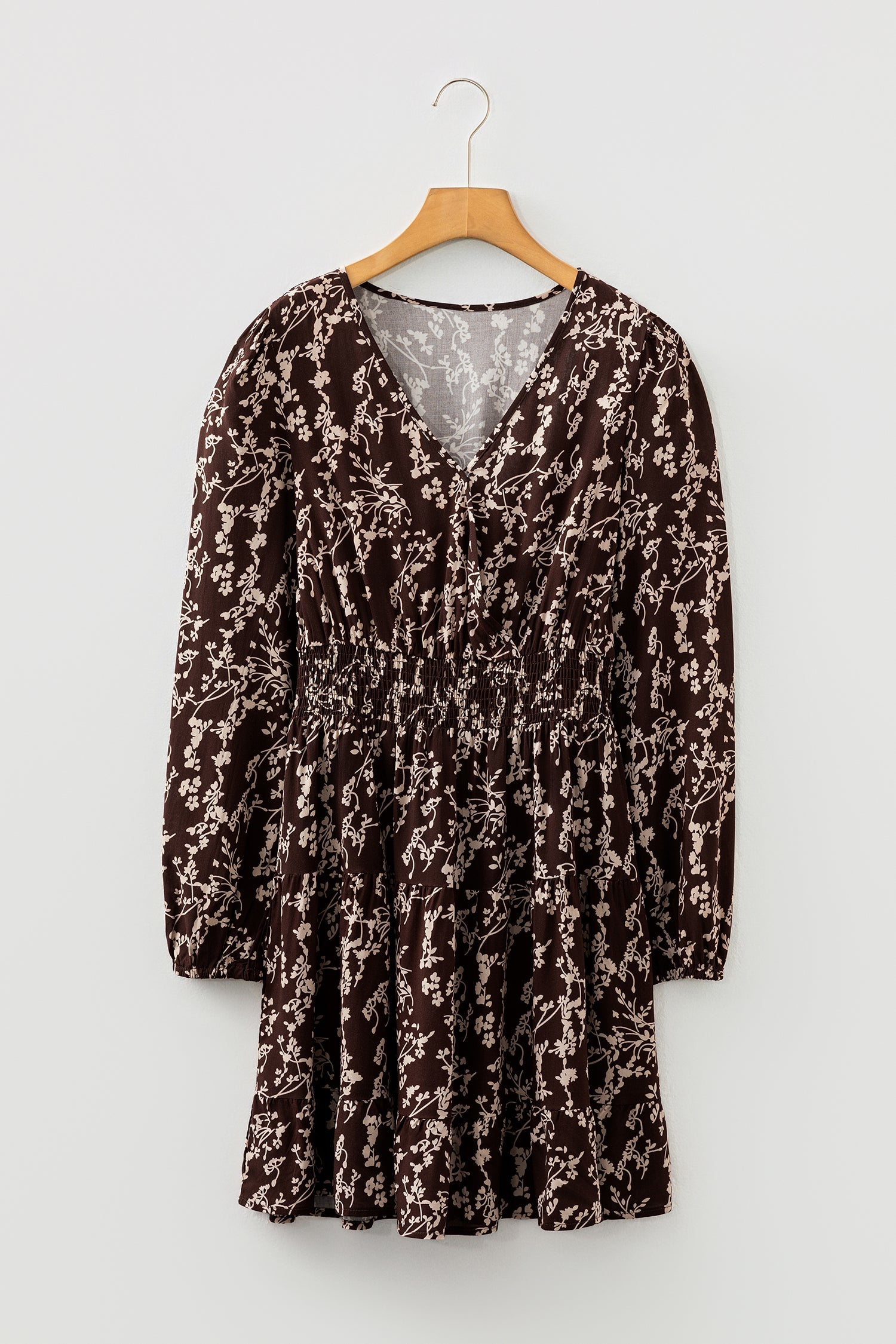 Ditsy Floral Long Sleeve Flared Mini Dress
