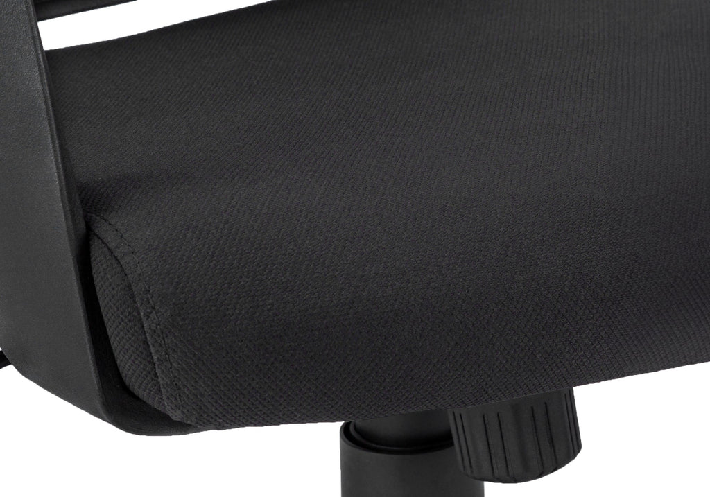 Office Chair, Adjustable Height, Swivel, Ergonomic, Armrests, Computer Desk, Work, Black Fabric, Black Metal, Contemporary, Modern