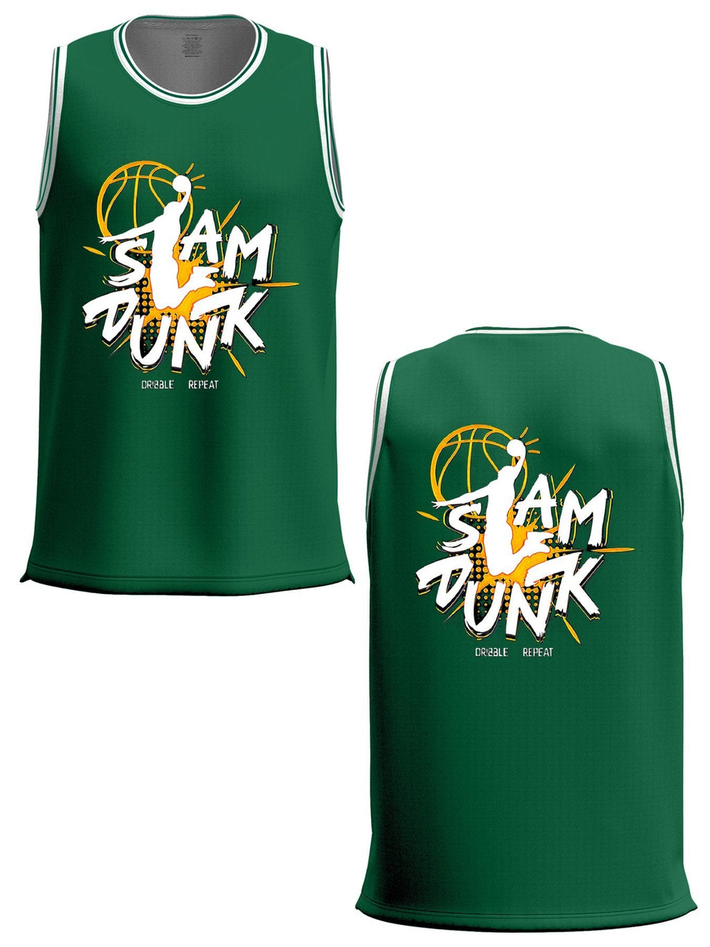 Slam Dunk Adult Green Basketball Jersey | Ships From USA
