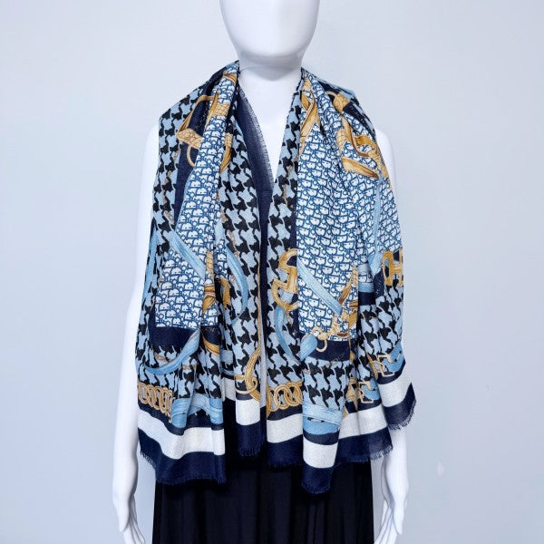 Navy Blue Blanket Cashmere feel Square Scarf