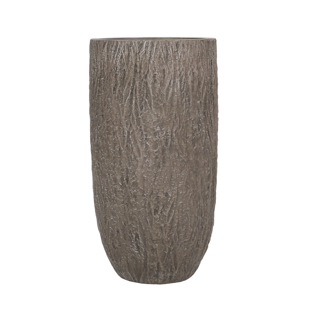 Magnesium Oxide Planter For Outdoor Use - Natural Wood