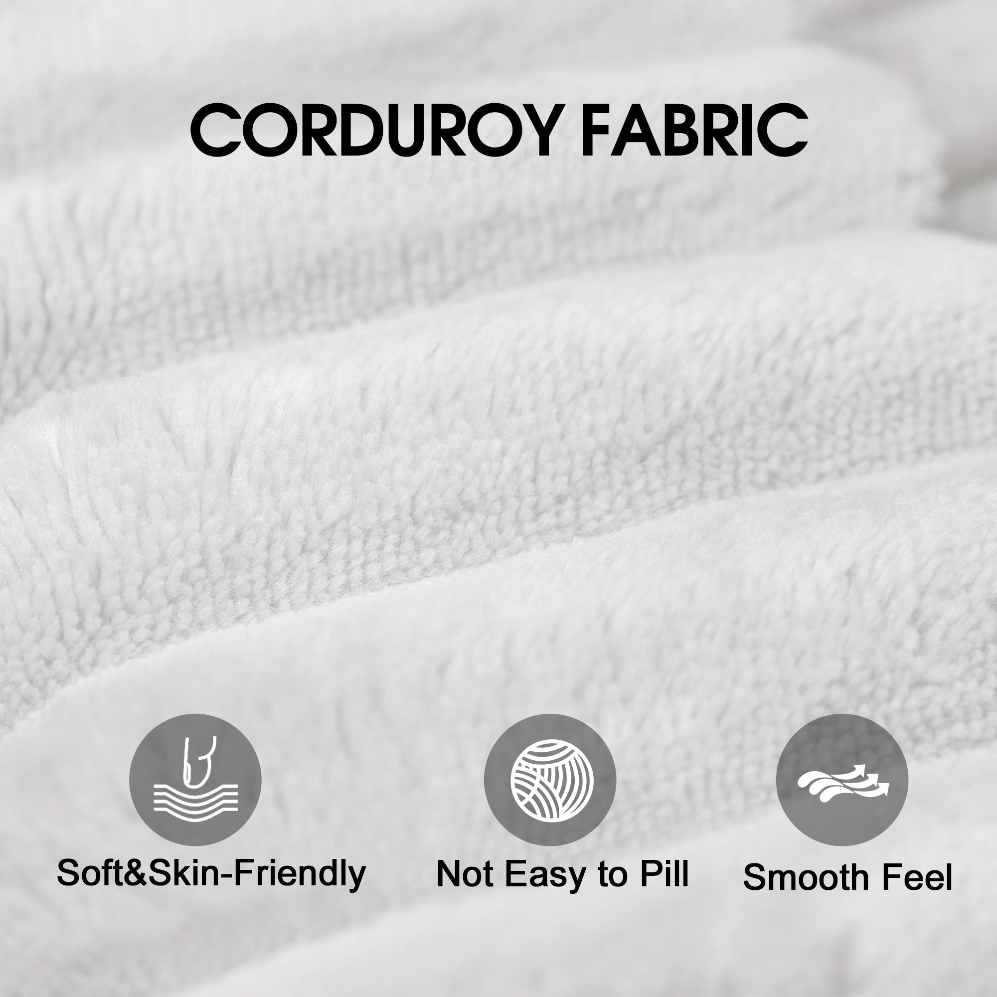 118.2' Cloud Sofa,Corduroy Fabric,Deep Seat Couches,Double-layer design,Removable Cushion,No Assembly, DIY Combination for Living room, Bedroom,Conference room ,Apartment,White