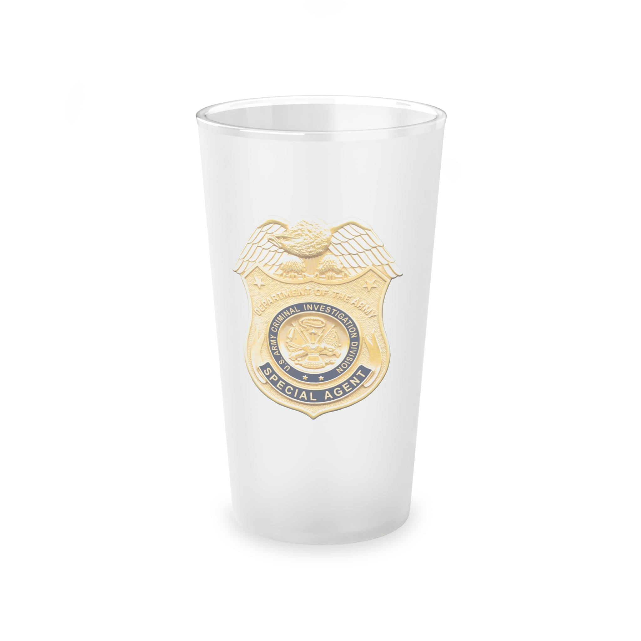 Army CID Badge - Frosted Pint Glass, 16oz