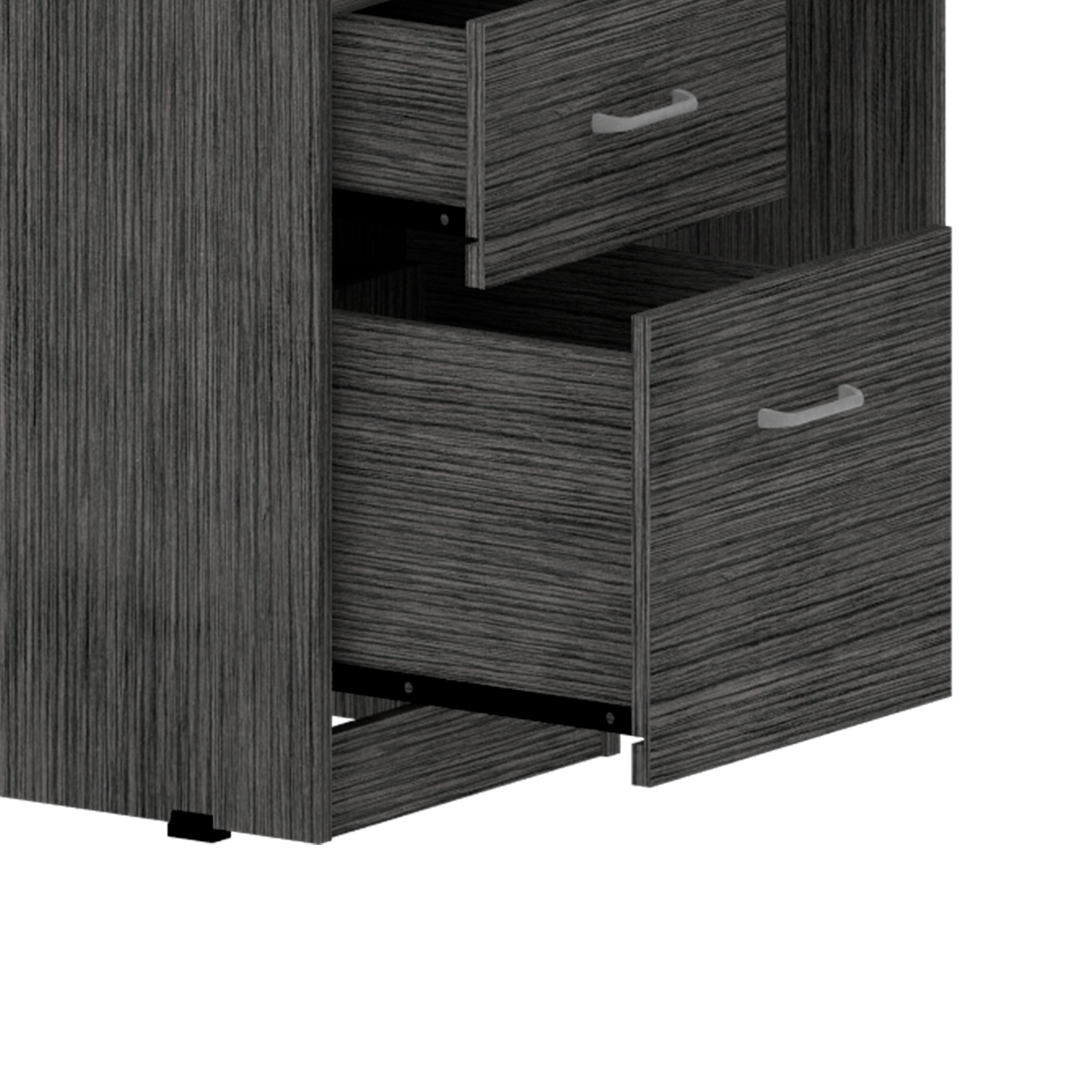 Raleigh L-Shaped Desk, Two Drawers, One Shelf, CPU Storage