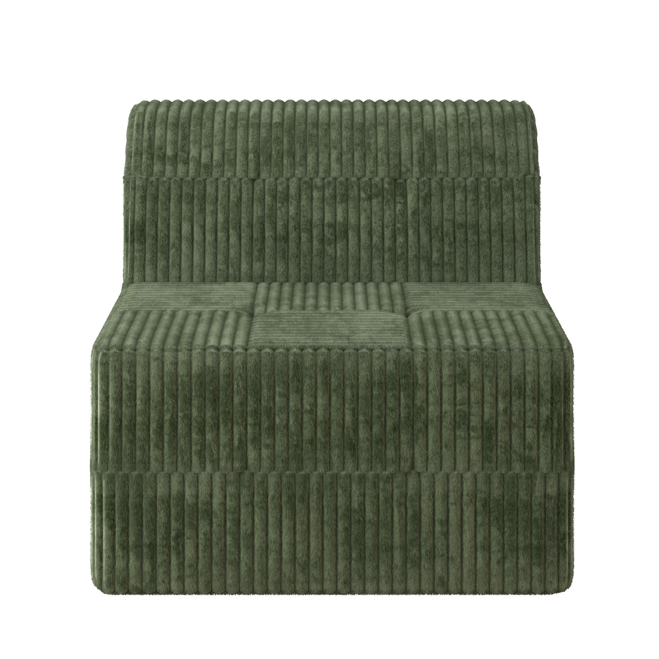 U shape Modular Sectional Sofa, Compressed Sectional Sofa Modern Minimalist Style Corduroy Couch, Sleeper Sofa for Living Room, Bedroom, Comfy Compressed Sofa Couch Space-Efficient Design-GREEN
