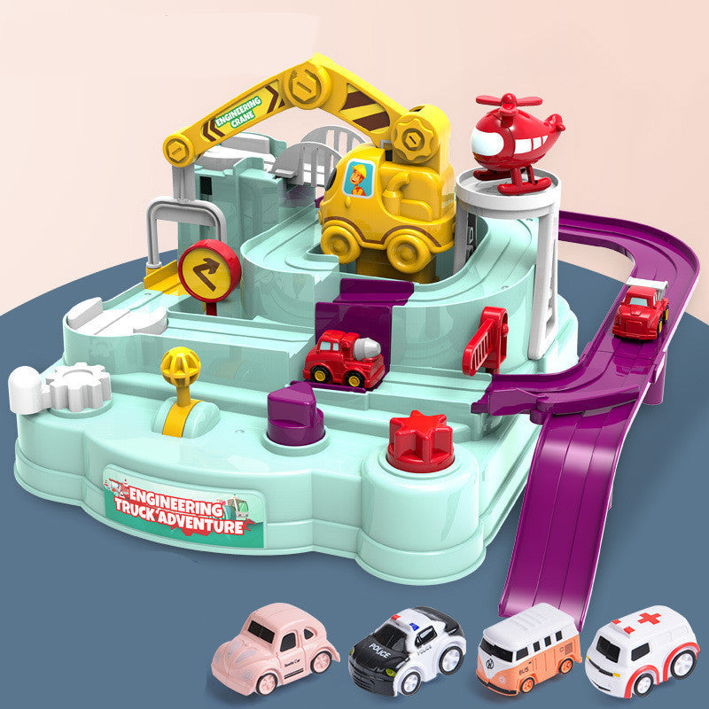 Adventure Parking Lot Car Track – Interactive Rail Toy Set for Kids