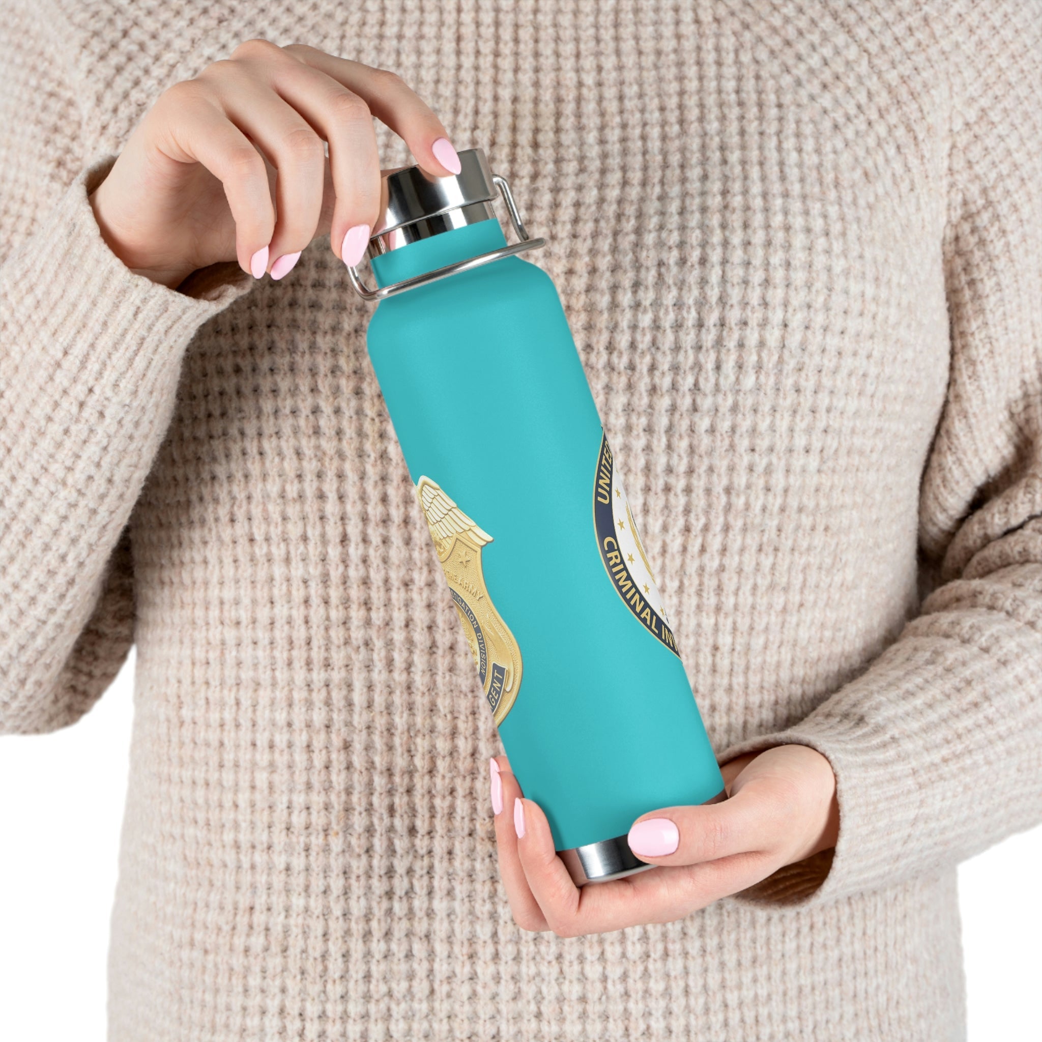 Army CID Badge and Seal - Copper Vacuum Insulated Bottle, 22oz