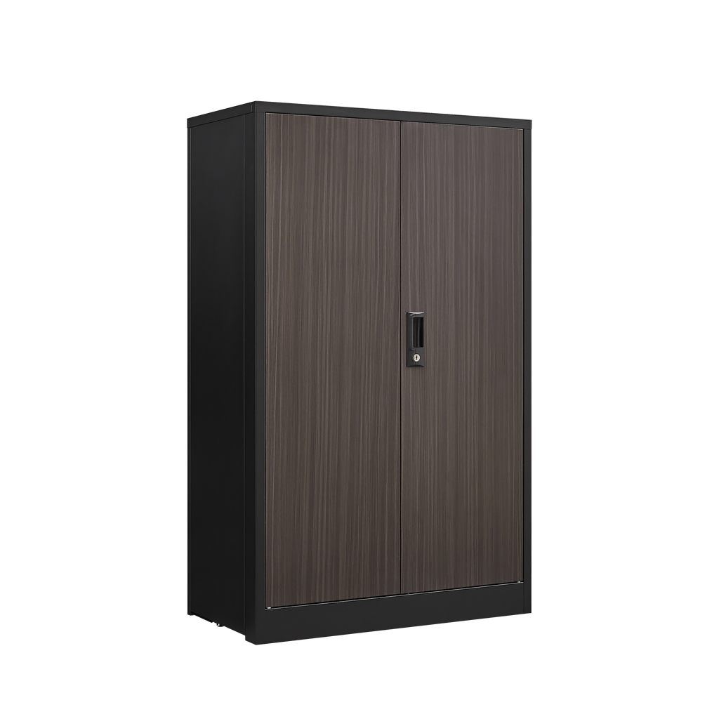 Metal Storage Cabinet with Locking Doors and Adjustable Shelf, Folding Filing Storage Cabinet , Folding Storage Locker Cabinet for Home Office,School,Garage, Black