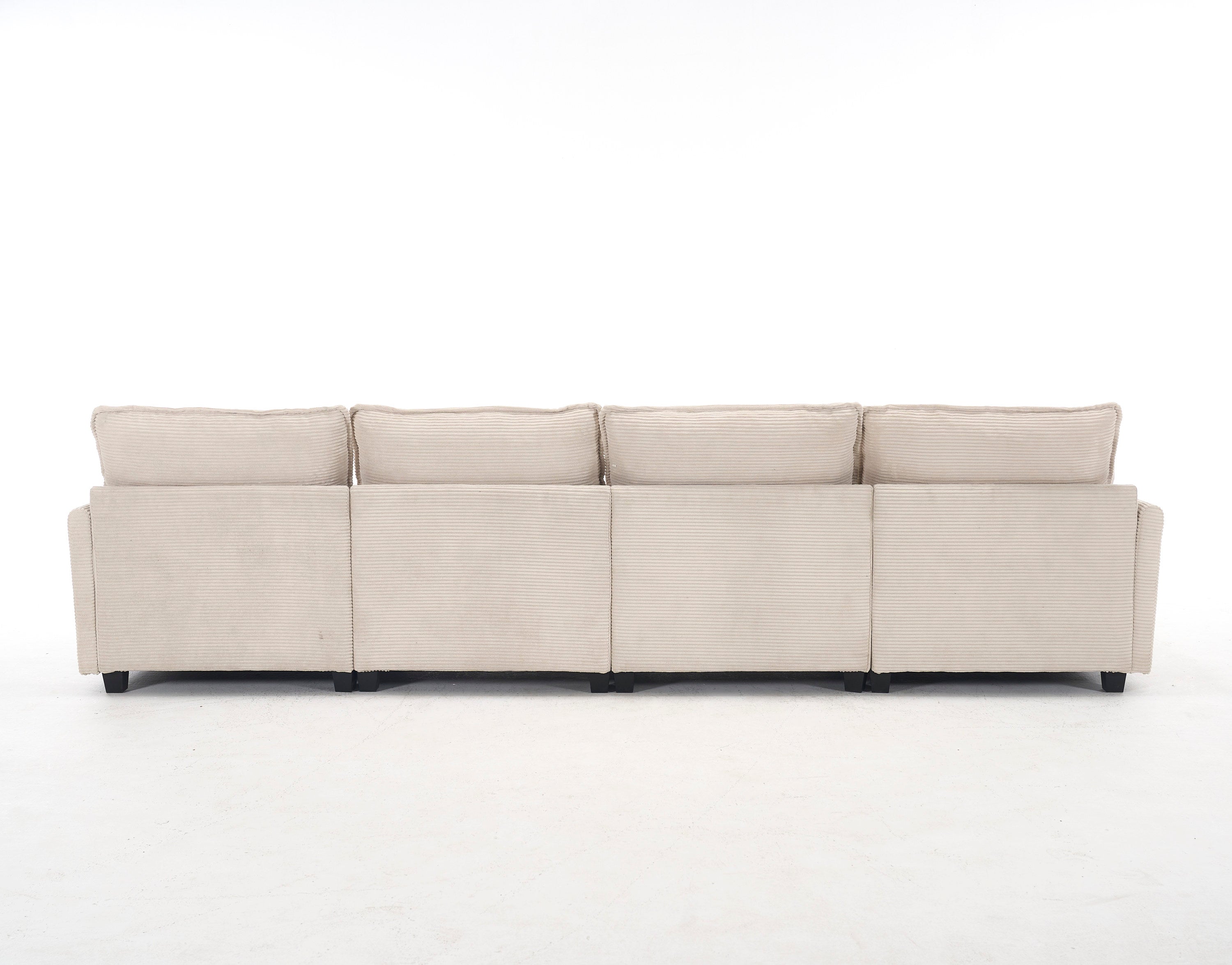 [VIDEO provided][New]Oversized Modular Sofa ,  Velvet Large U-Shaped Couch Comfy Upholstered 4-Seat Sofa with 2 Ottoman,2 Lumbar Pillow, Deep Seat Couch for Living Room
