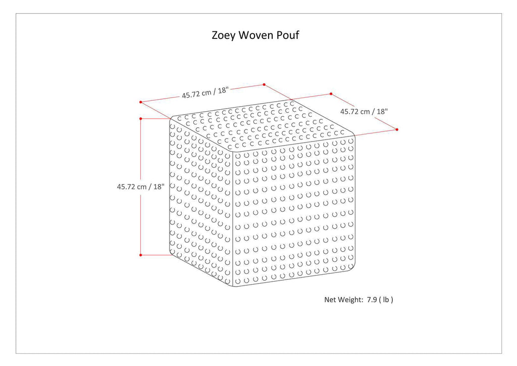Zoey - Handcrafted Woven Cube Pouf