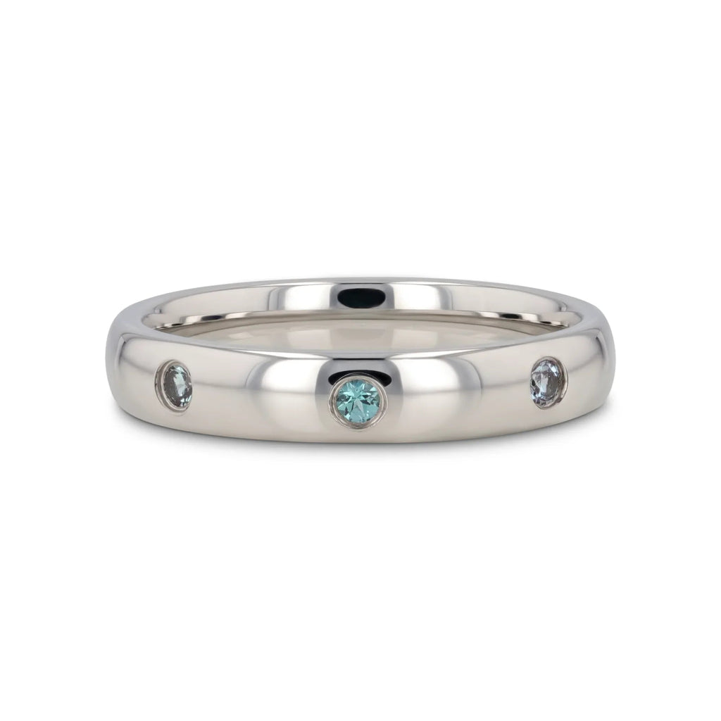 ALEX Polished Domed Tungsten Carbide Ring with Alexandrite Setting - 4mm