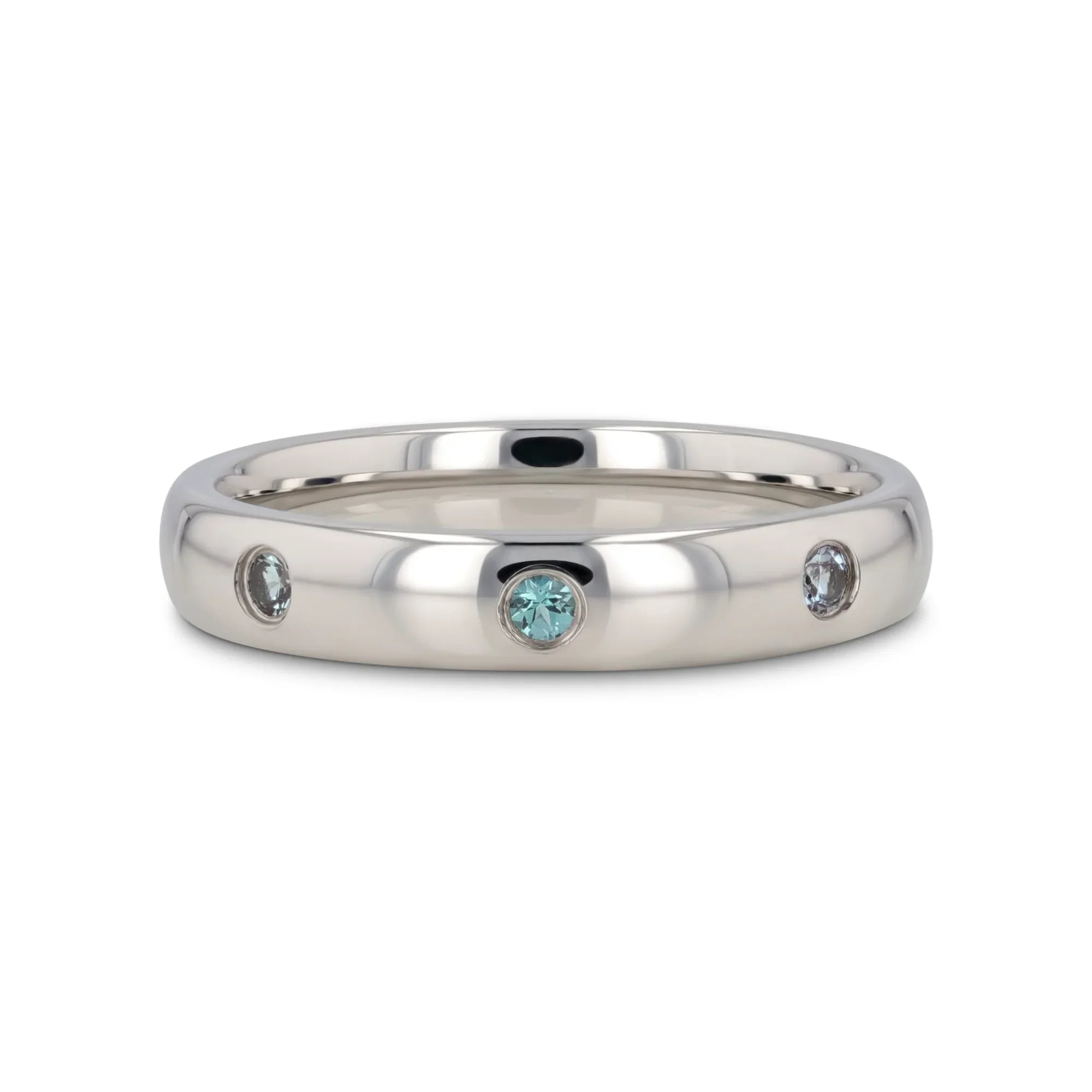 ALEX Polished Domed Tungsten Carbide Ring with Alexandrite Setting - 4mm