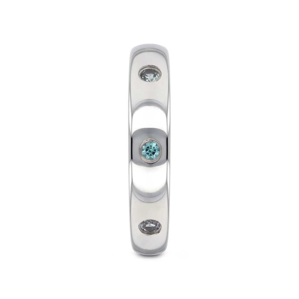 ALEX Polished Domed Tungsten Carbide Ring with Alexandrite Setting - 4mm