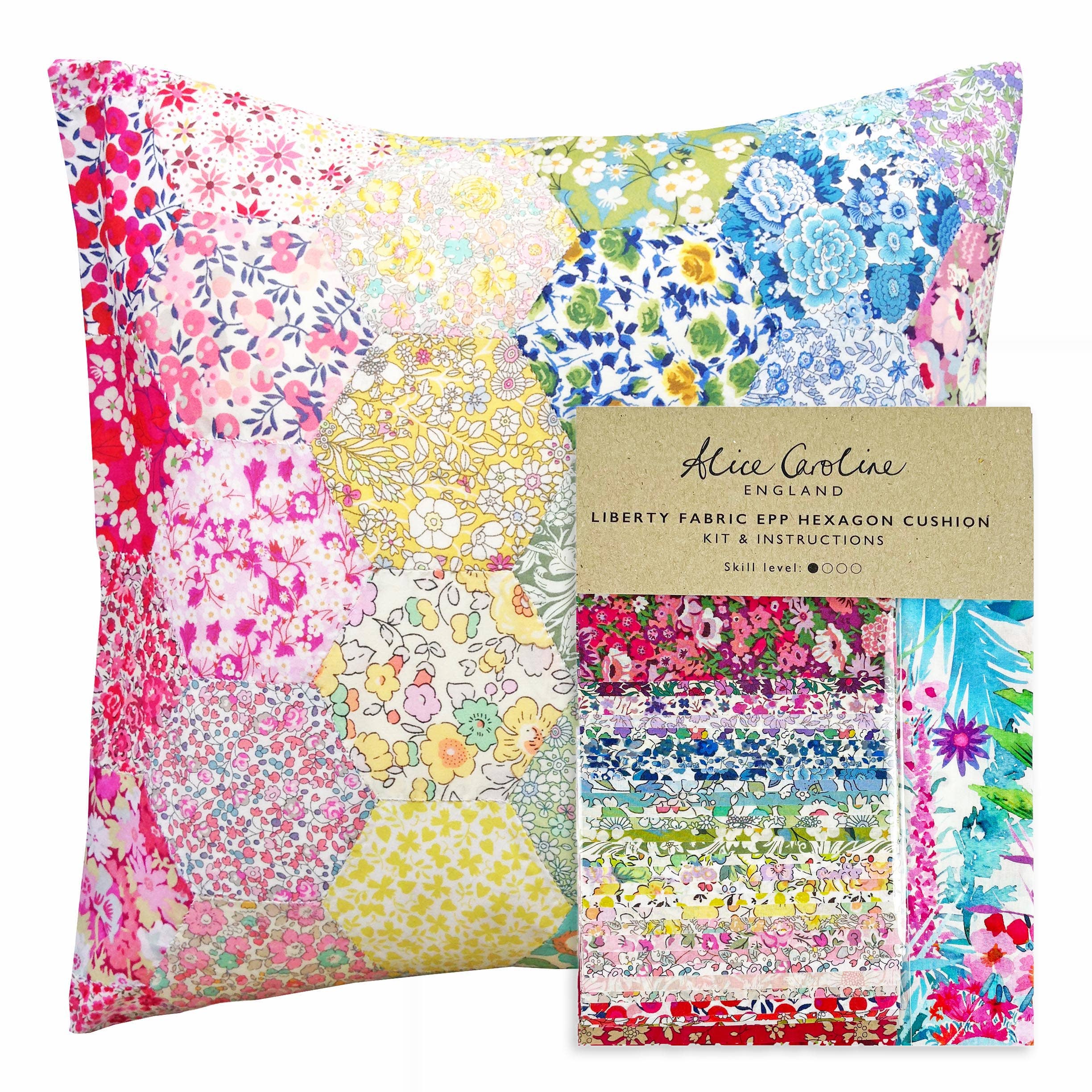 Liberty Tana Lawn® Patchwork Cushion Kit – English Paper Piecing (EPP) Beginner Project