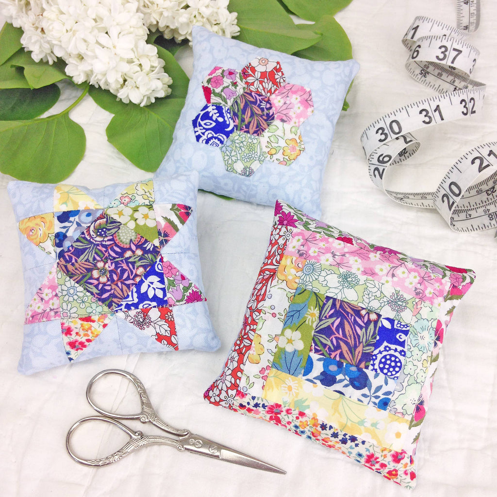 Liberty Patchwork Pincushion Kit – Set of 3