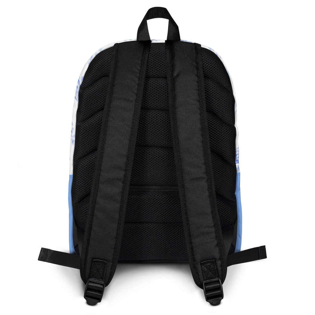 Vintage Blue Toile Printed Backpack with Custom Name