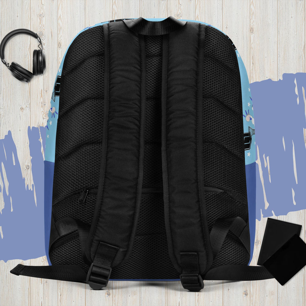 Slam Dunk Basketball Minimalist Printed Backpack with Custom Name