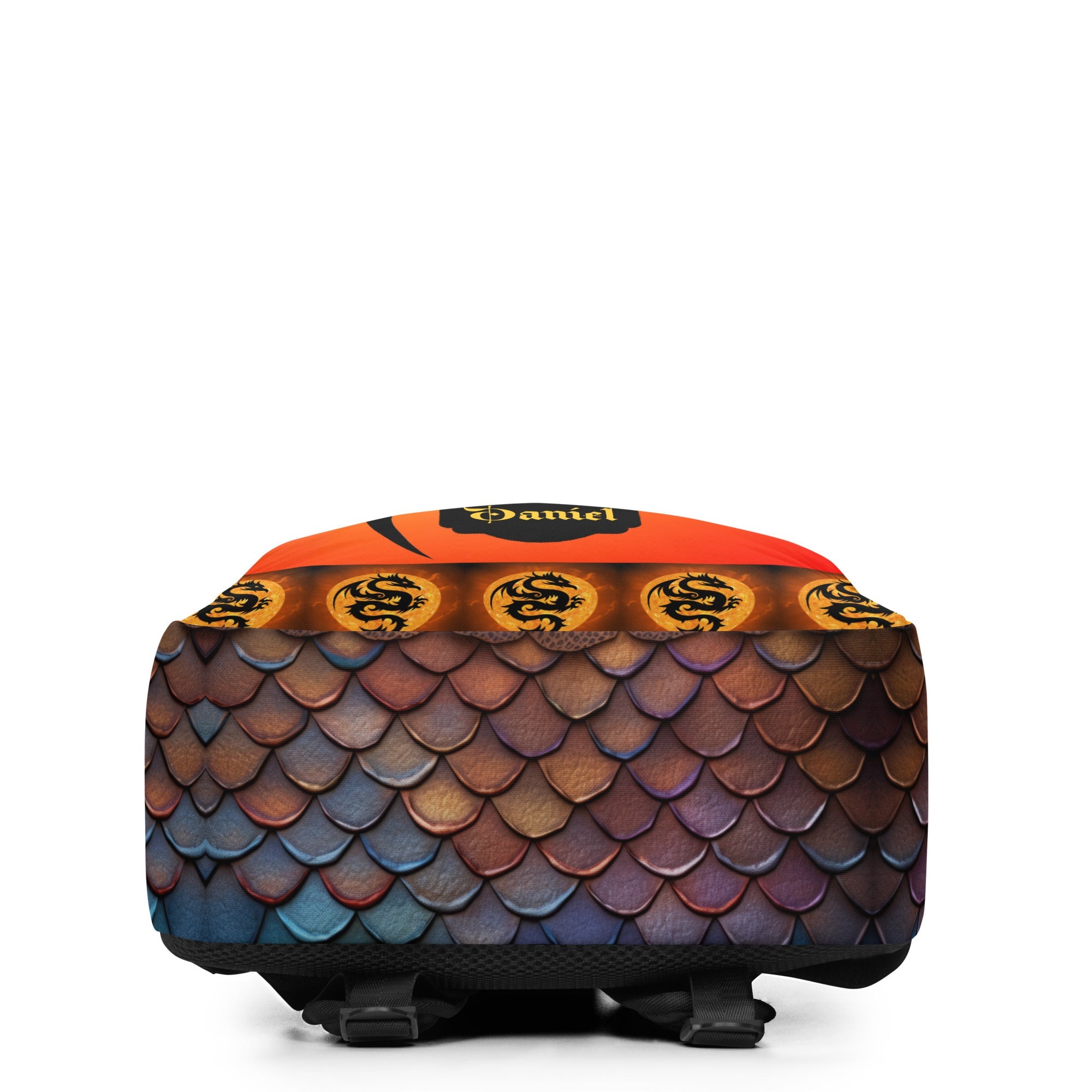 Red Fire Dragon Printed Backpack with Custom Name