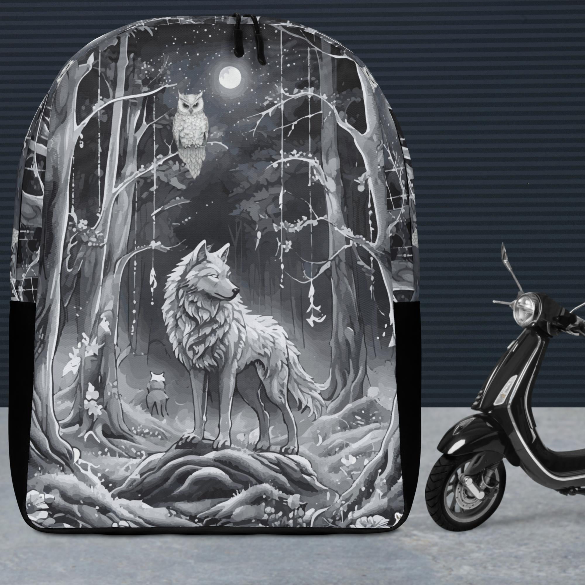 Ethereal Wolf in the Moon Light All Over Print Backpack