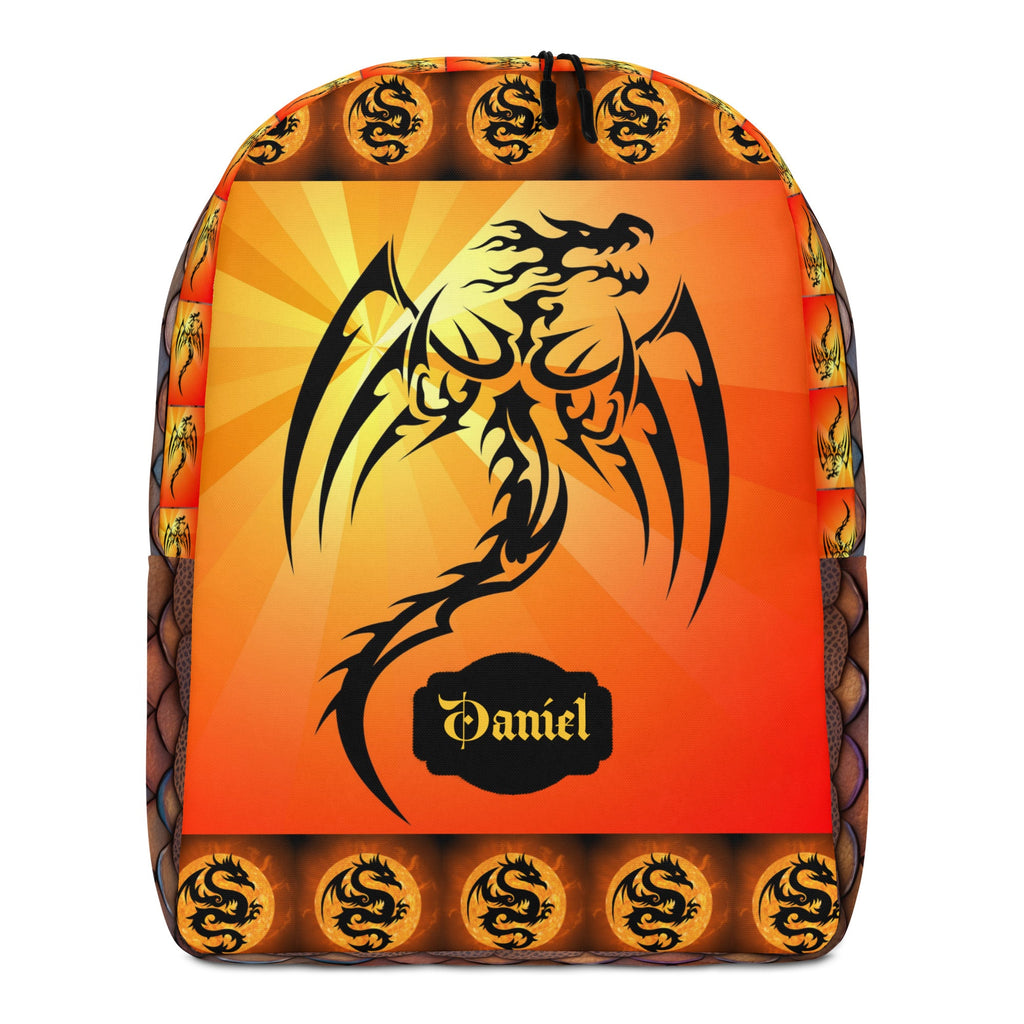 Red Fire Dragon Printed Backpack with Custom Name