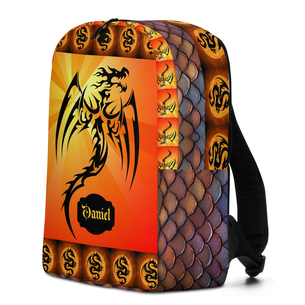 Red Fire Dragon Printed Backpack with Custom Name