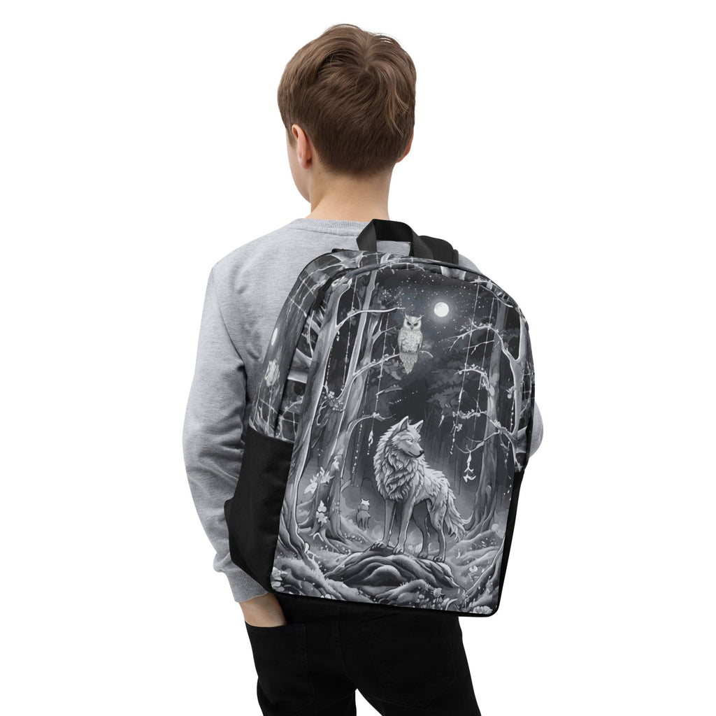 Ethereal Wolf in the Moon Light All Over Print Backpack