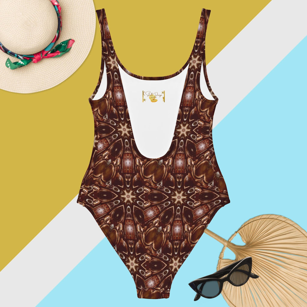 Brown Steampunk Design
 One-Piece Swimsuit