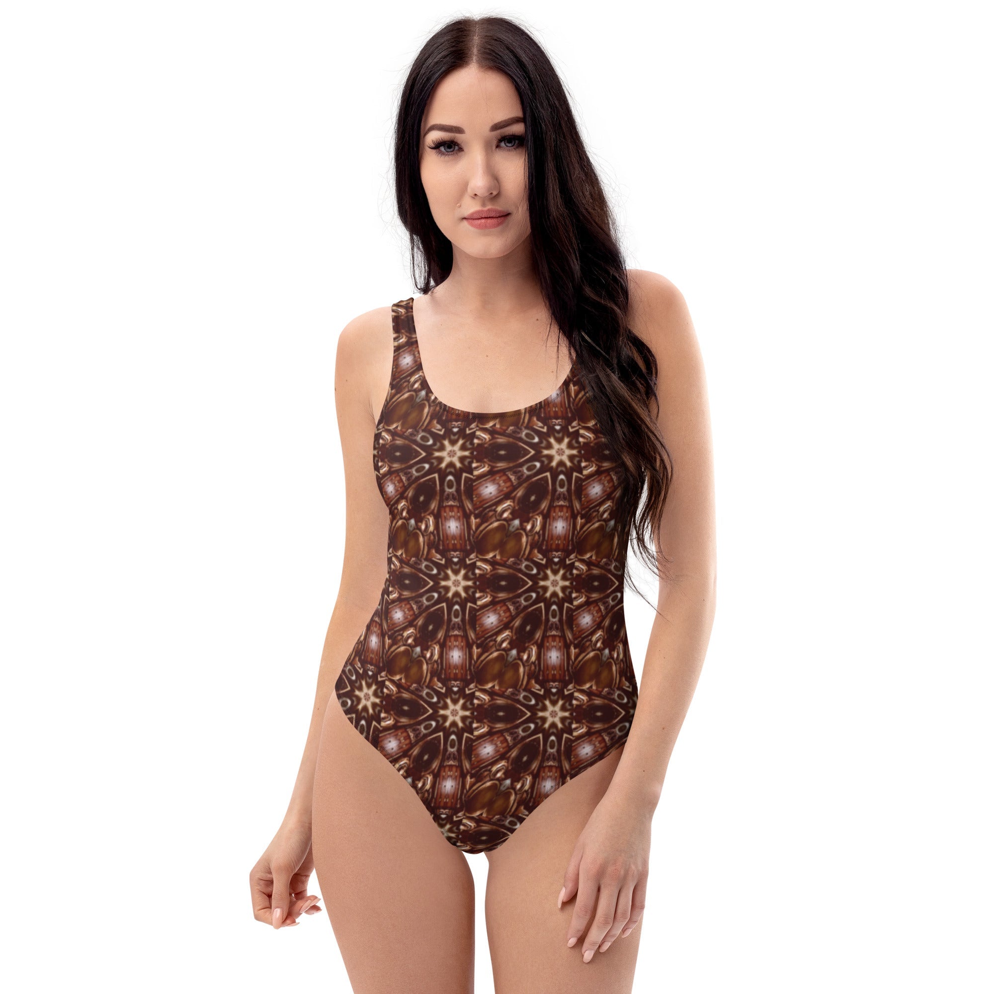 Brown Steampunk Design
 One-Piece Swimsuit