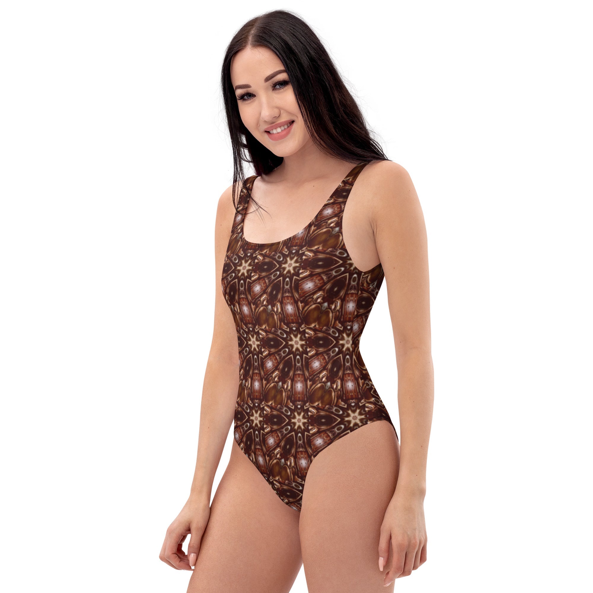 Brown Steampunk Design
 One-Piece Swimsuit
