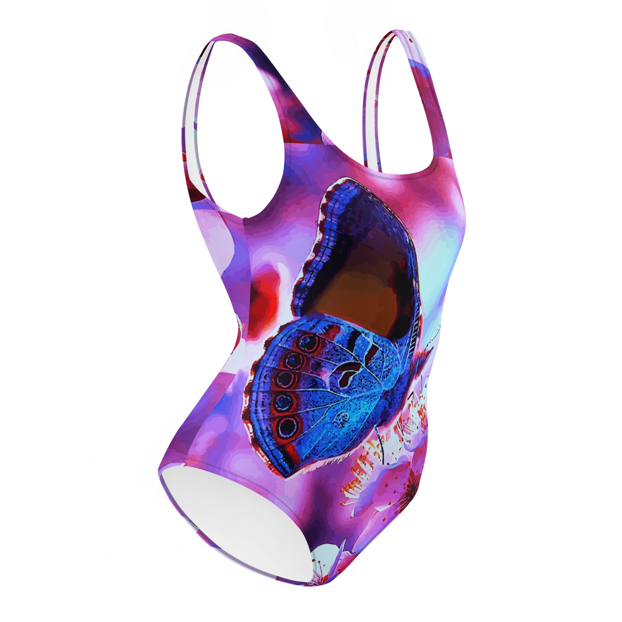 Beautiful Butterfly with Cherry Blossoms Beachwear One-Piece Swimsuit