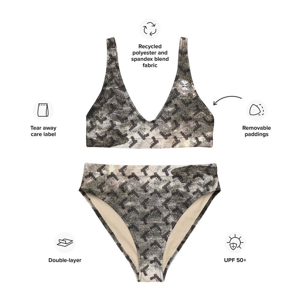 Gunpowder Pistol Palooza High-Waisted Bikini Set