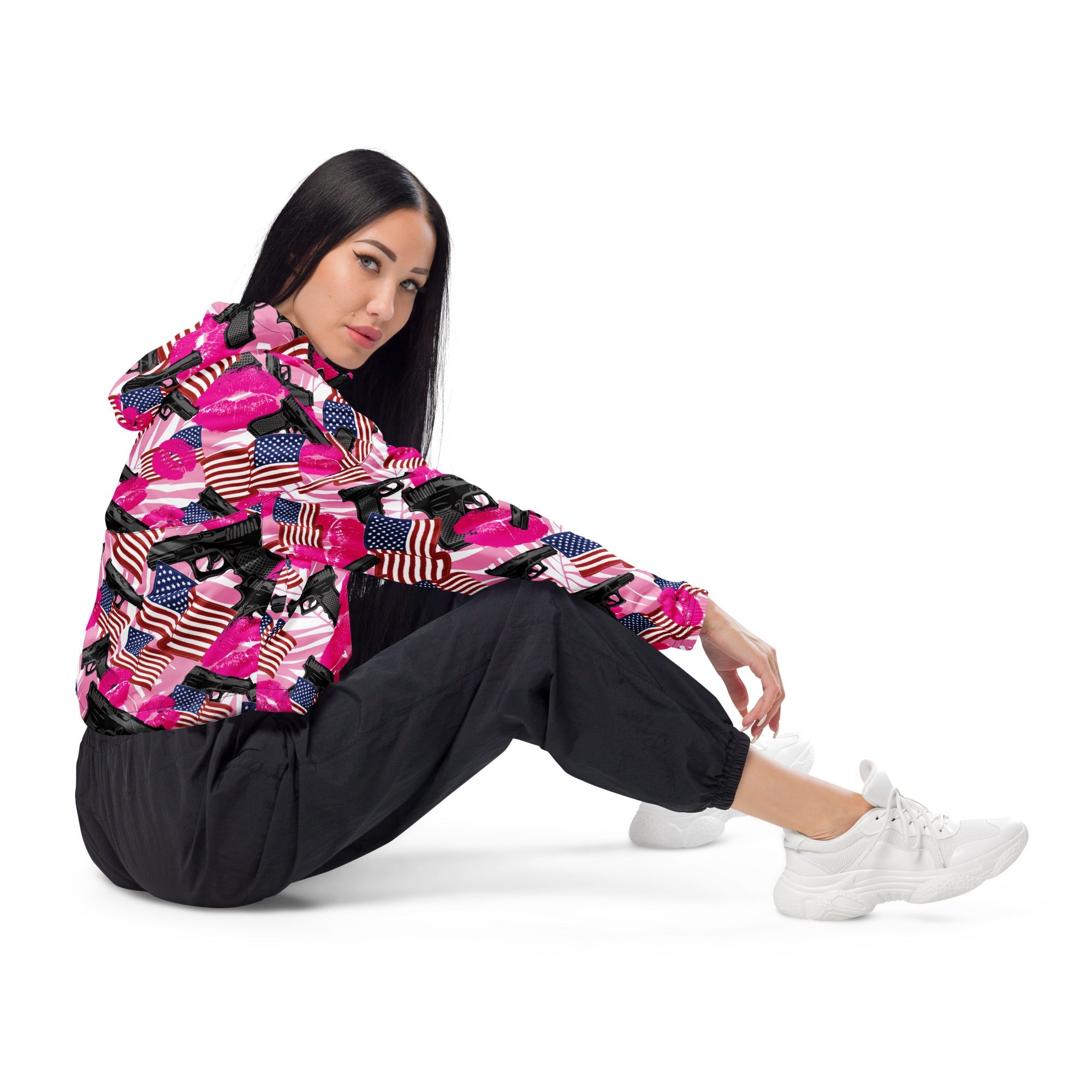 The Patriot Barbie Women’s Cropped Windbreaker