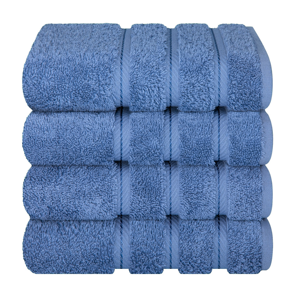 American Soft Linen 100%  Cotton Turkish Towels, 4 Pack Hand Towel Set, Super Soft, Absorbent, Quick Dry Premium Towels