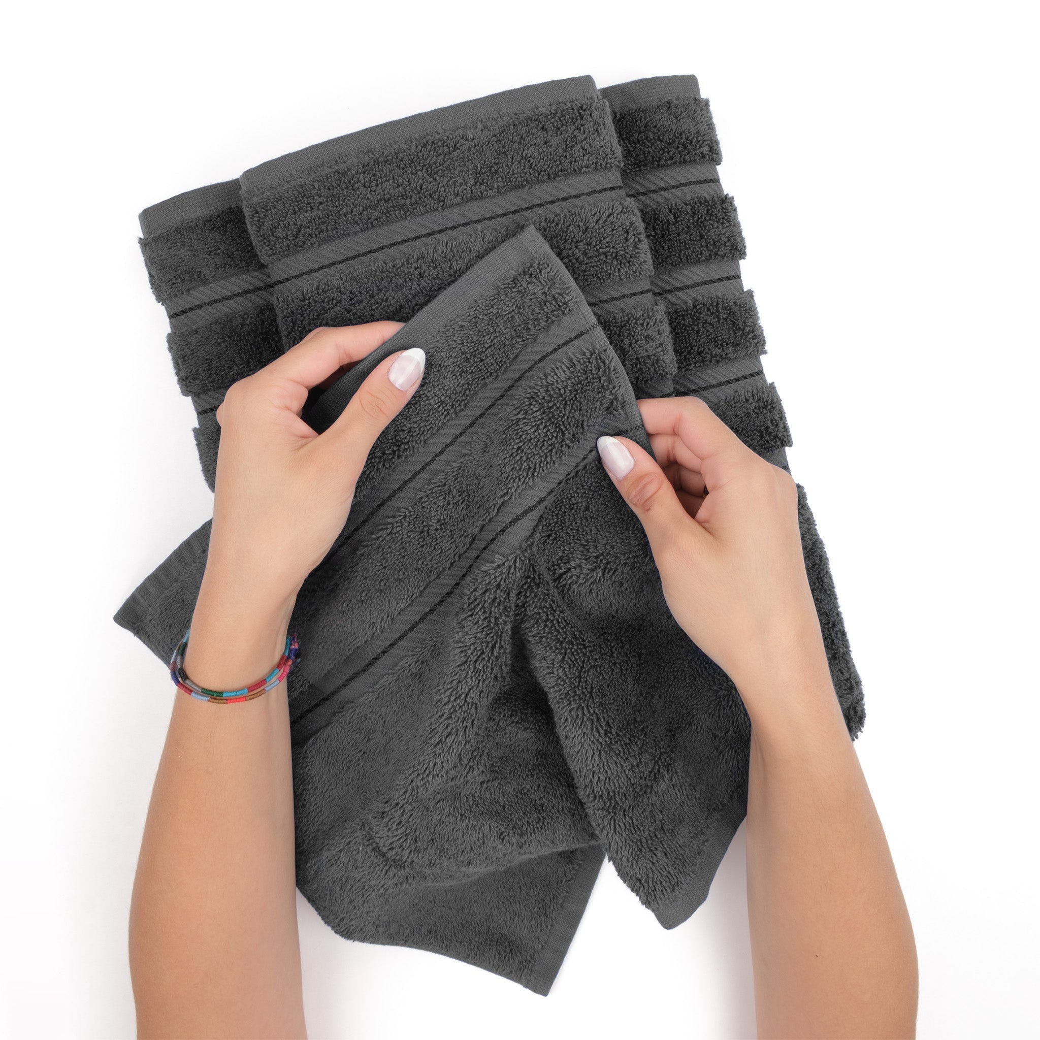 American Soft Linen 100%  Cotton Turkish Towels, 4 Pack Hand Towel Set, Super Soft, Absorbent, Quick Dry Premium Towels